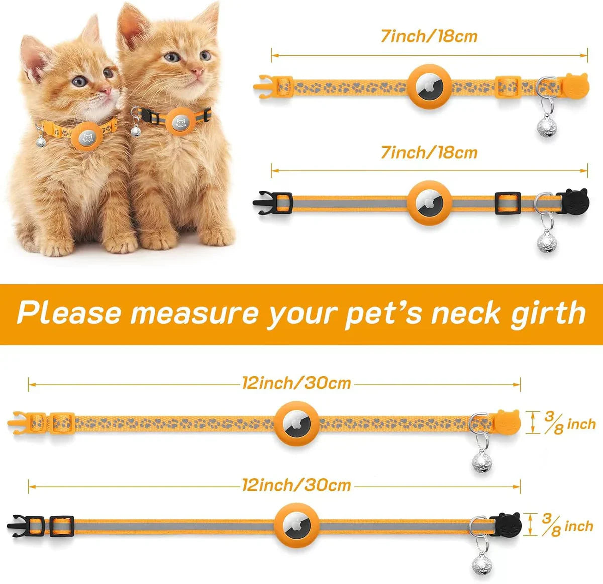 AirTag Cat Collars 2-Pack
