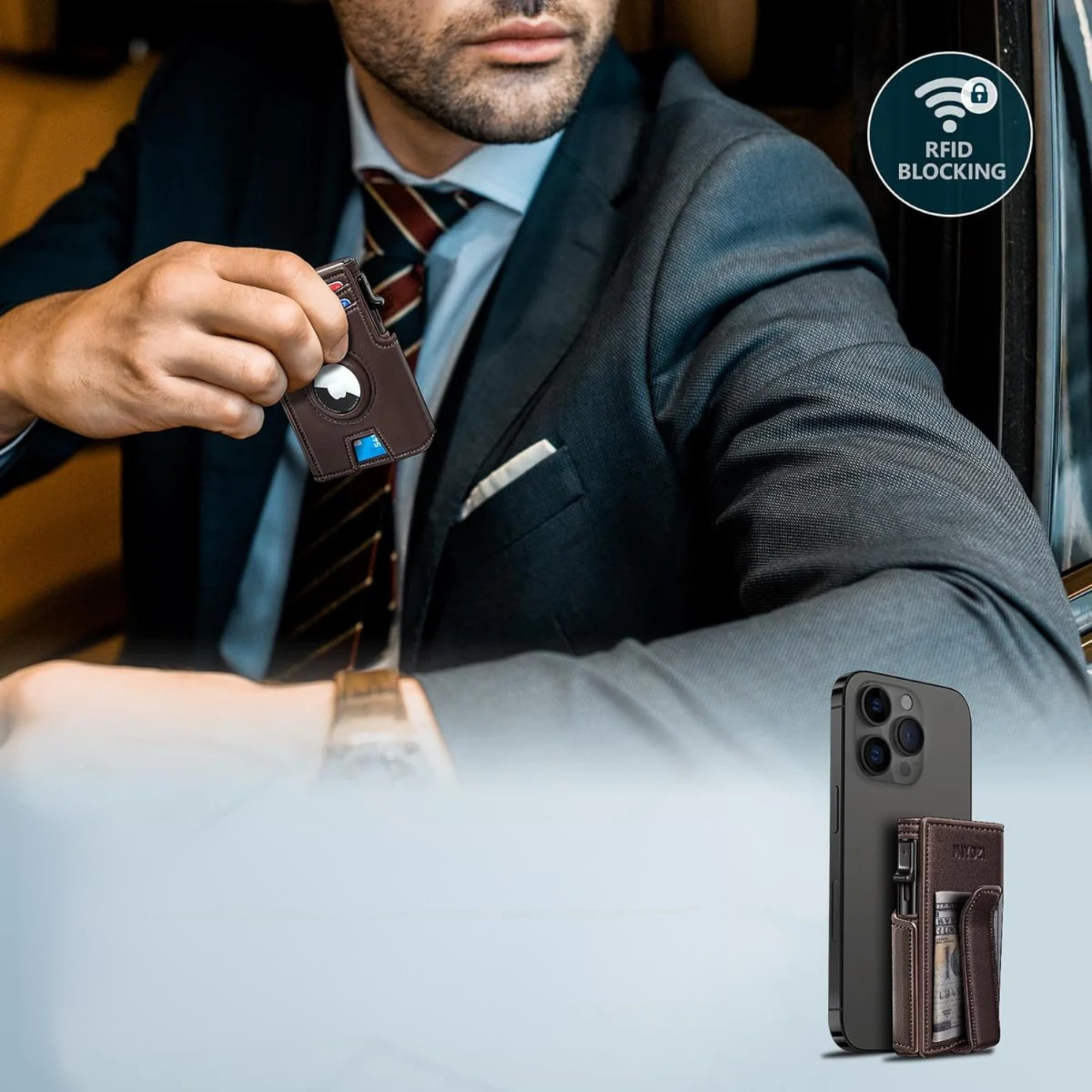 Slim RFID AirTag Wallet