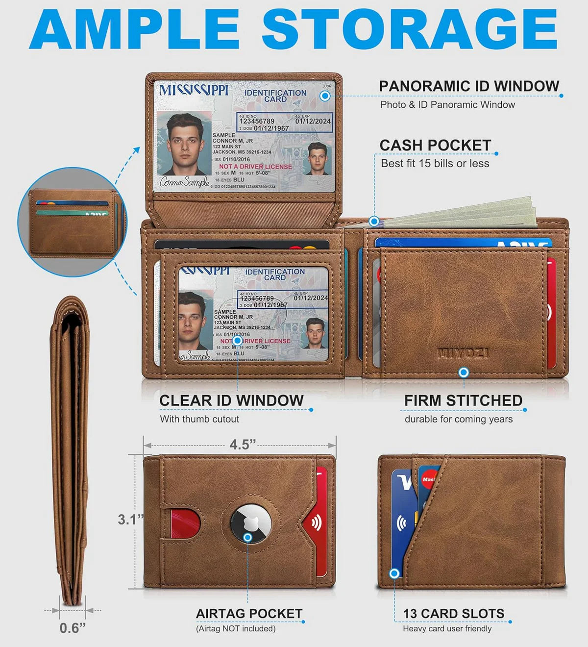 SecureTrack AirTag Wallet