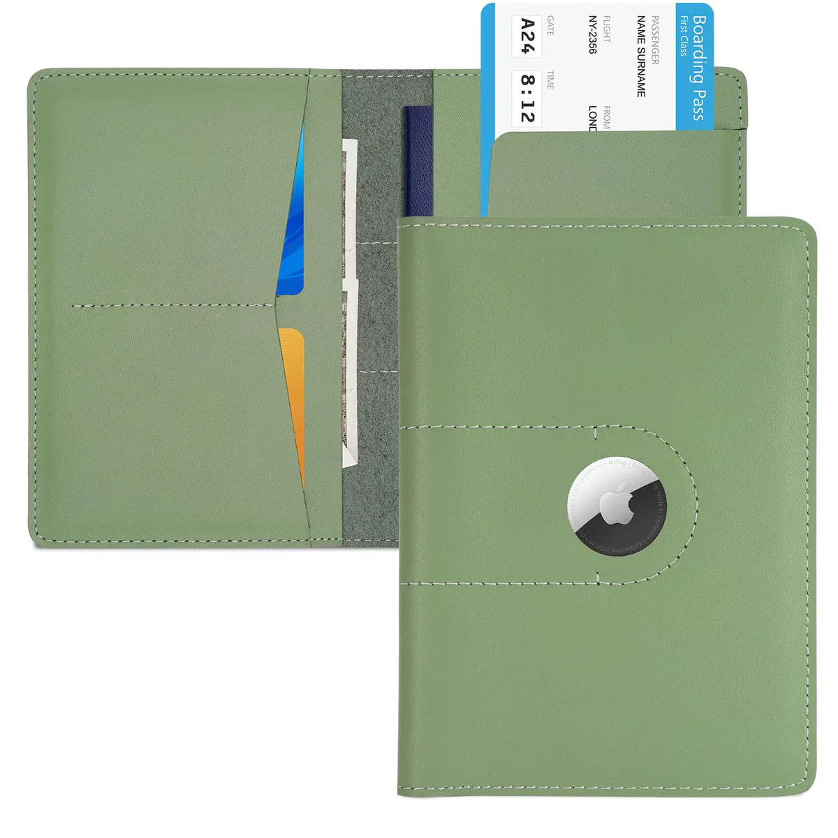 Leather AirTag Passport Wallet