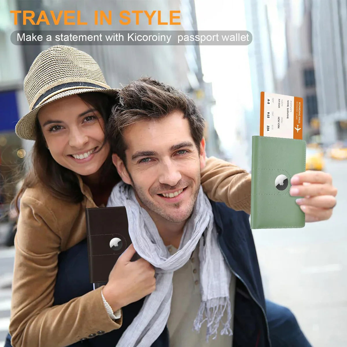 Leather AirTag Passport Wallet