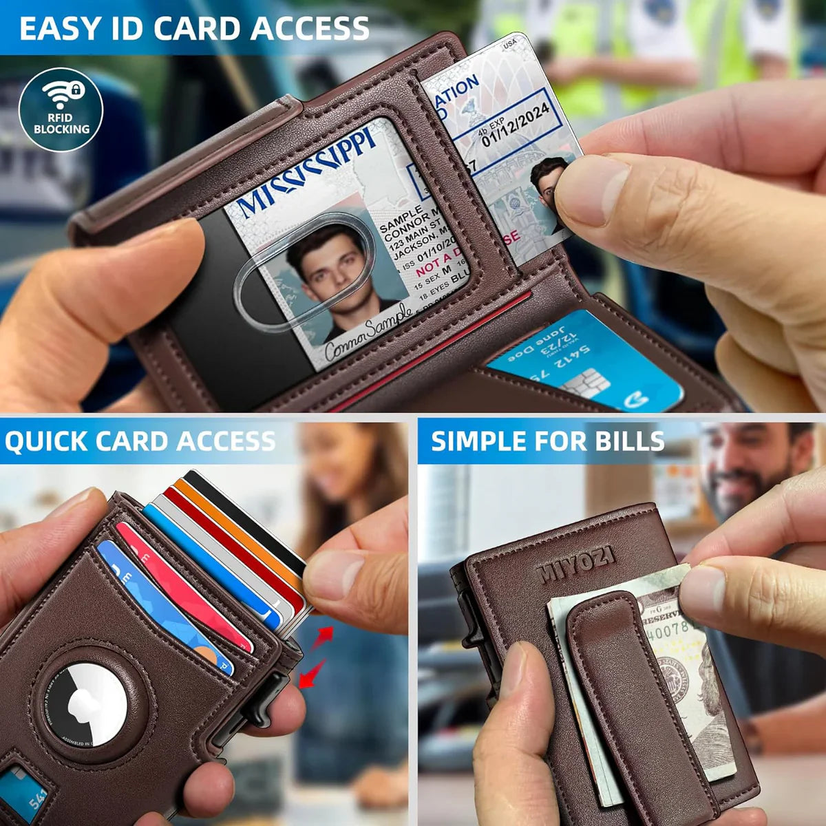 Slim RFID AirTag Wallet