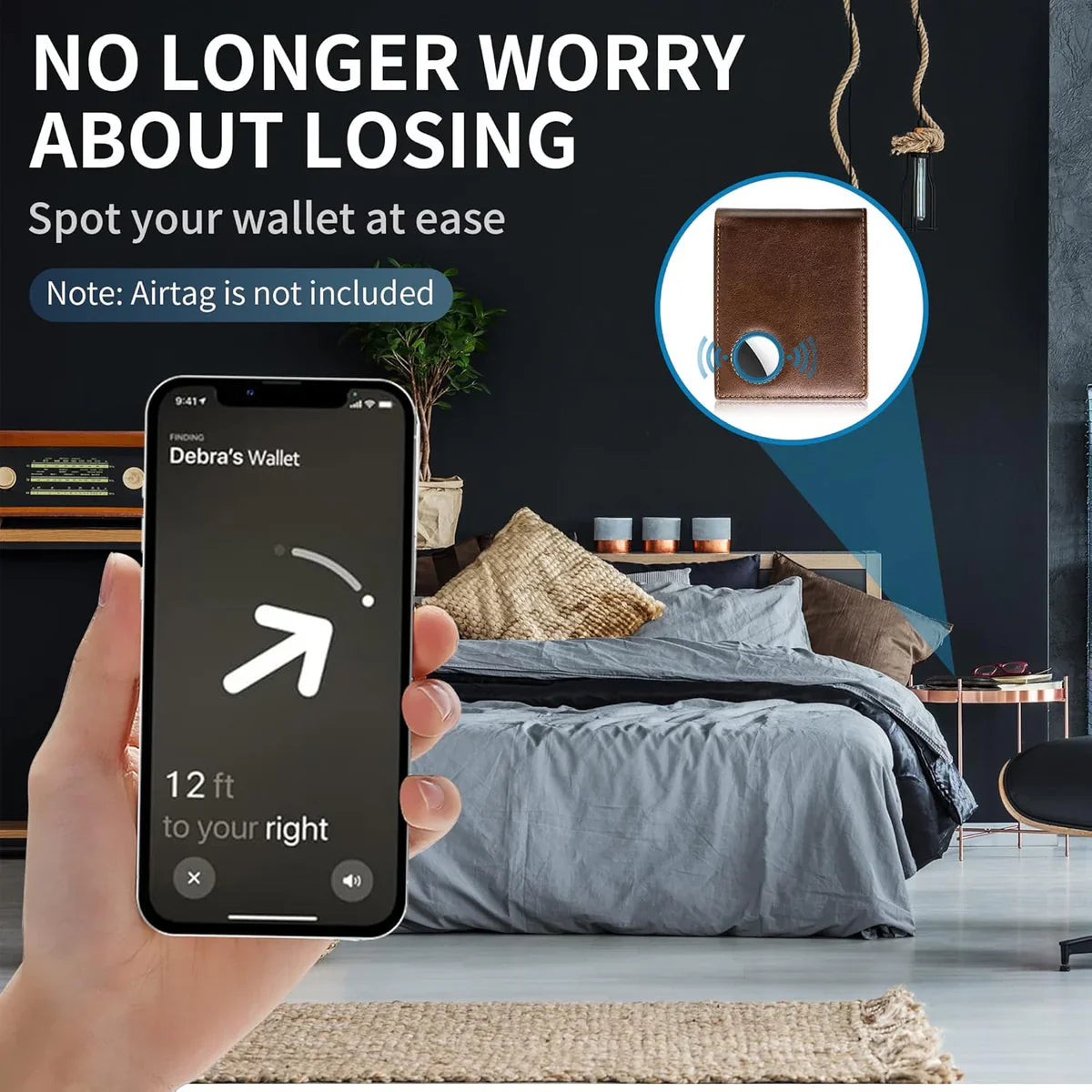 Secure RFID AirTag Wallet