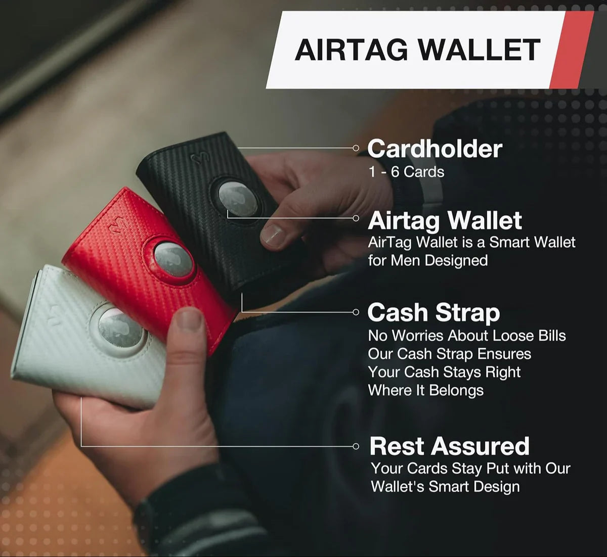 Carbon Fiber AirTag Wallet