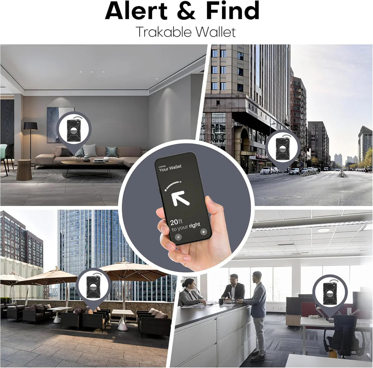 Slim Metal AirTag Wallet