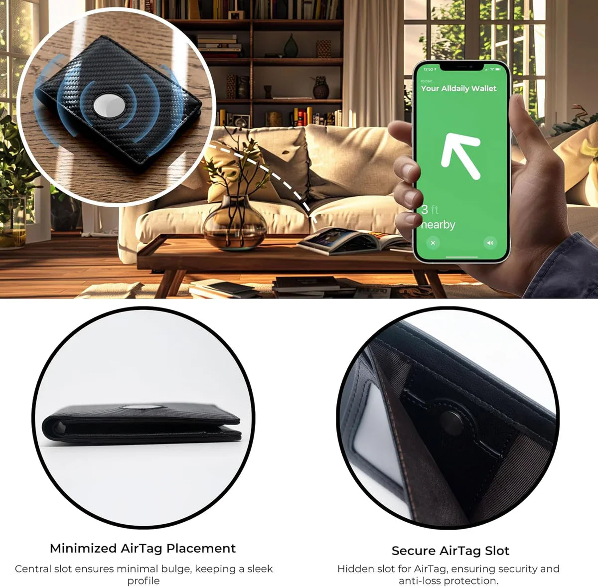 Trackable AirTag Wallet