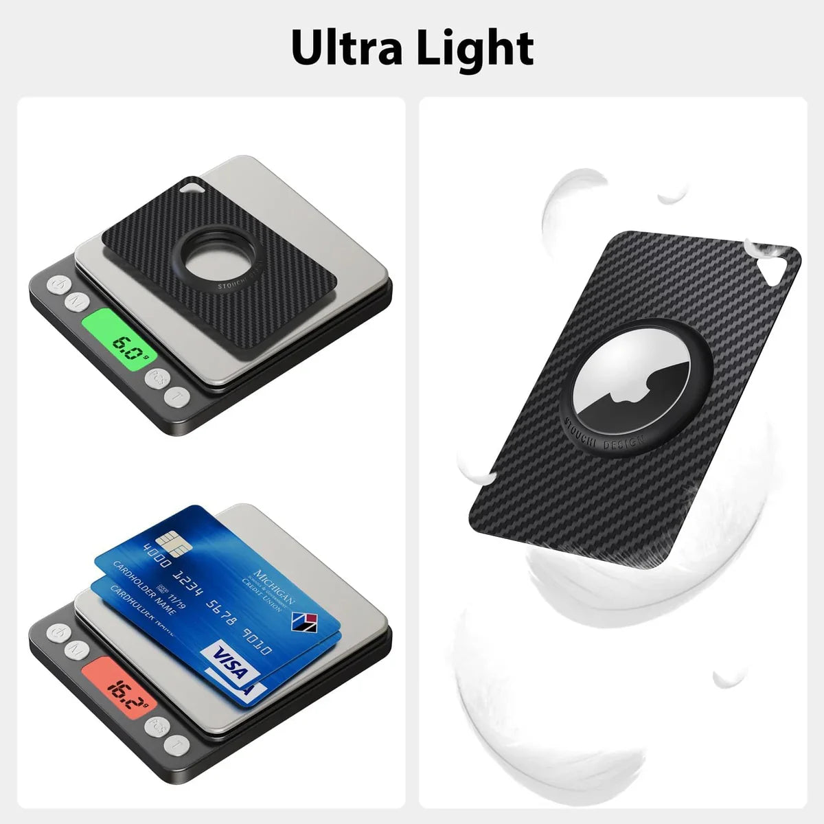 Carbon Fiber AirTag Card