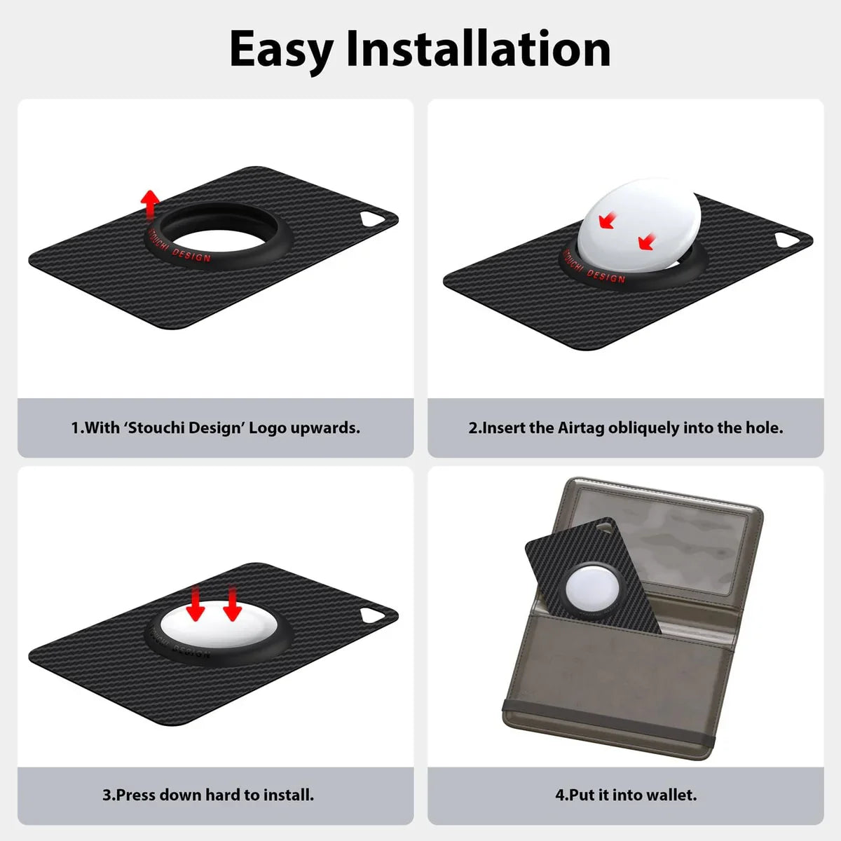 Carbon Fiber AirTag Card