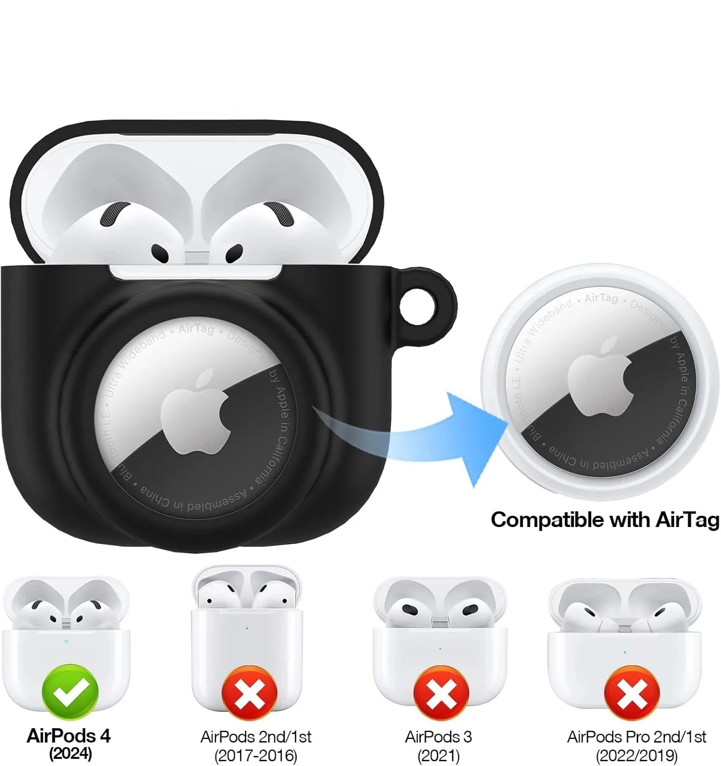 2-in-1 AirPods 4 + AirTag Case