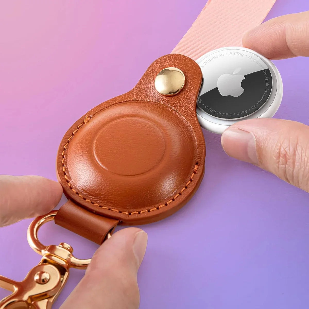 Leather AirTag Wrist Strap