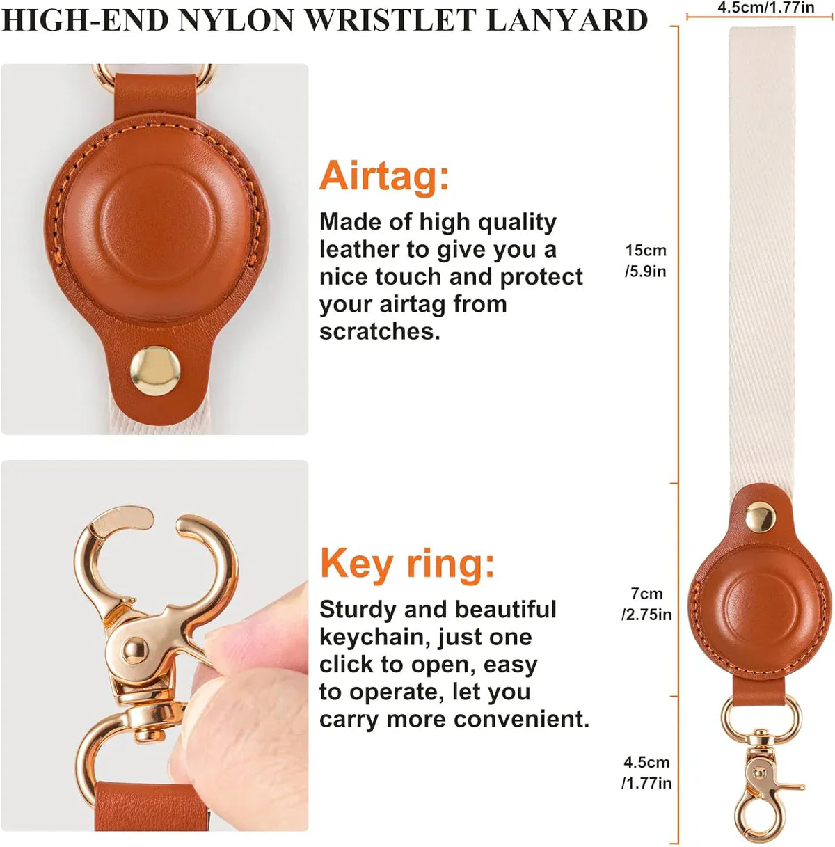 Leather AirTag Wrist Strap