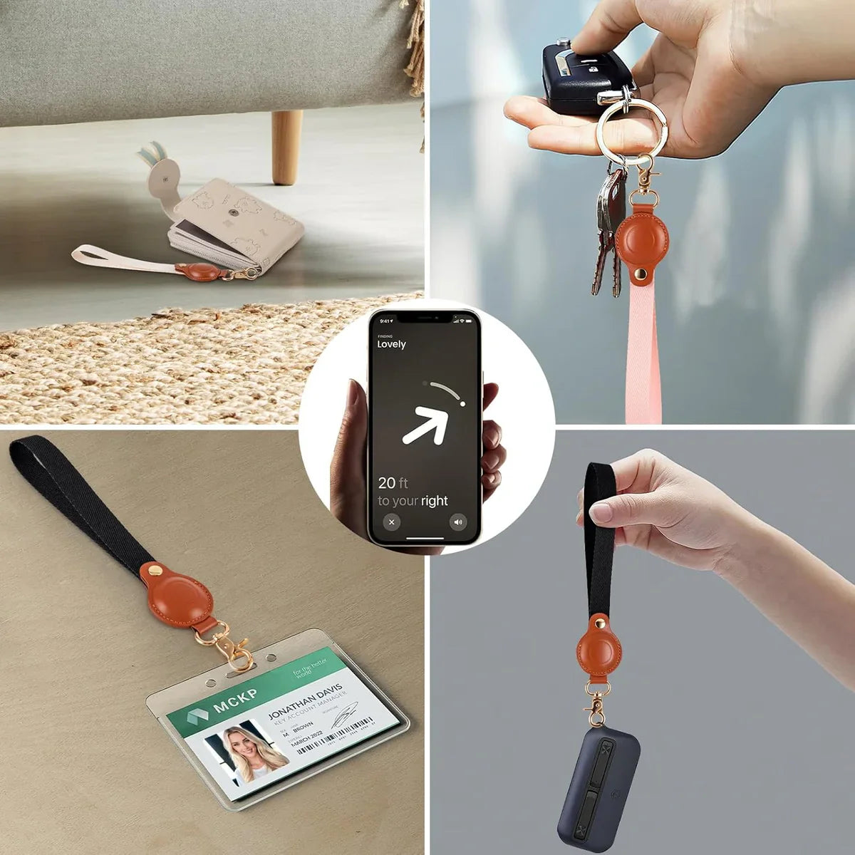 Leather AirTag Wrist Strap