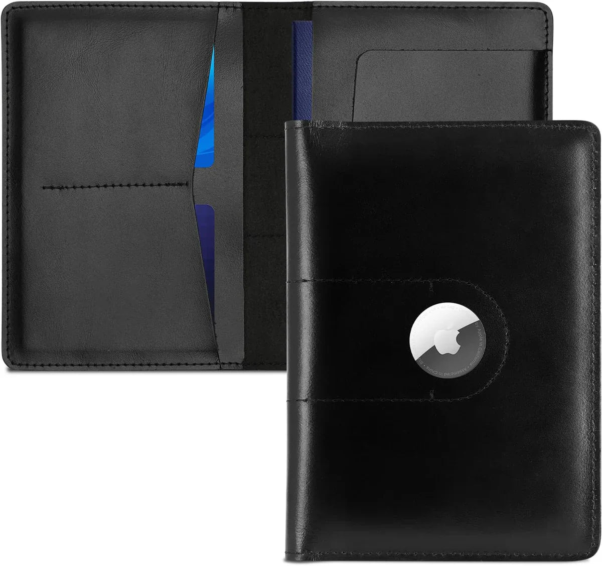 Leather AirTag Passport Wallet