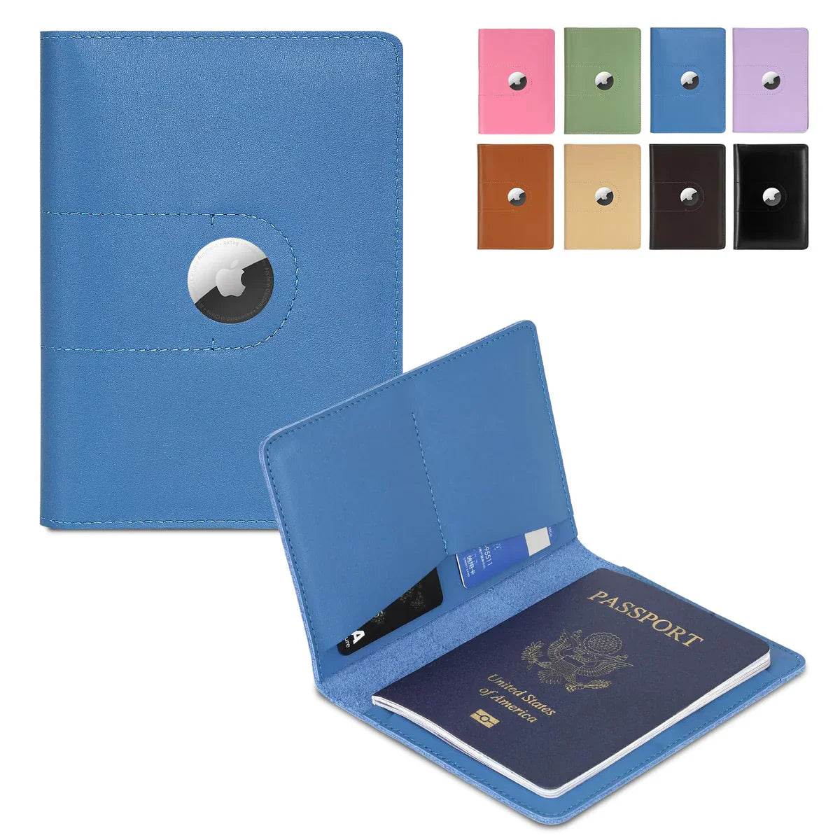 Leather AirTag Passport Wallet