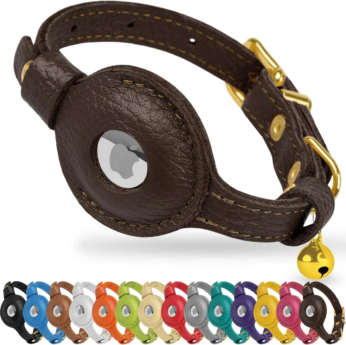 Leather AirTag Pet Collar